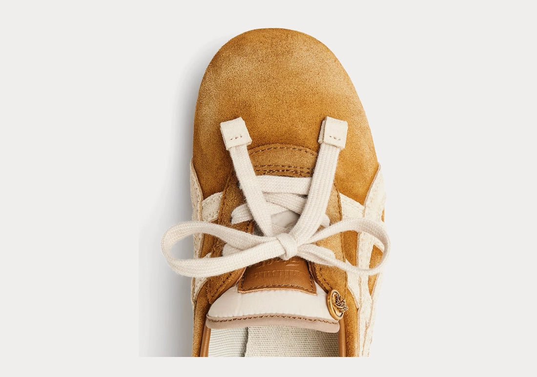 TAI-CHI Sakura Camel Suede Sneakers
