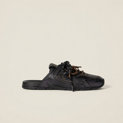 530 SL Mules – Bleached Leather & Gum Sole Black Edition Mule