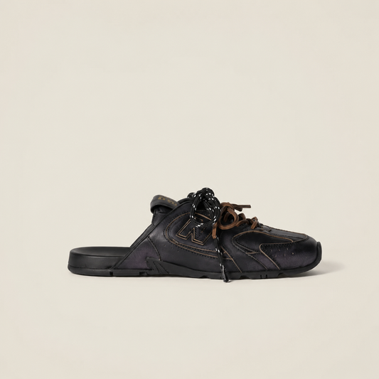 530 SL Mules – Bleached Leather & Gum Sole Black Edition Mule