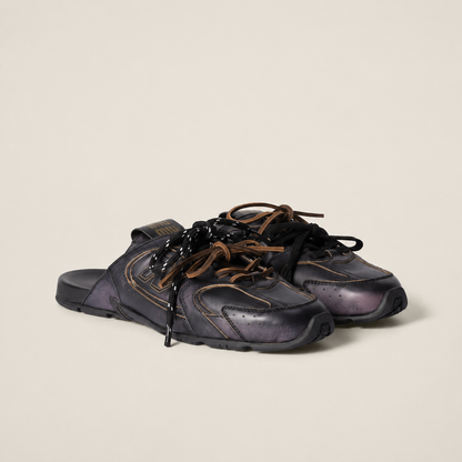 530 SL Mules – Bleached Leather & Gum Sole Black Edition Mule