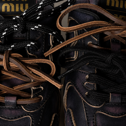 530 SL Mules – Bleached Leather & Gum Sole Black Edition Mule