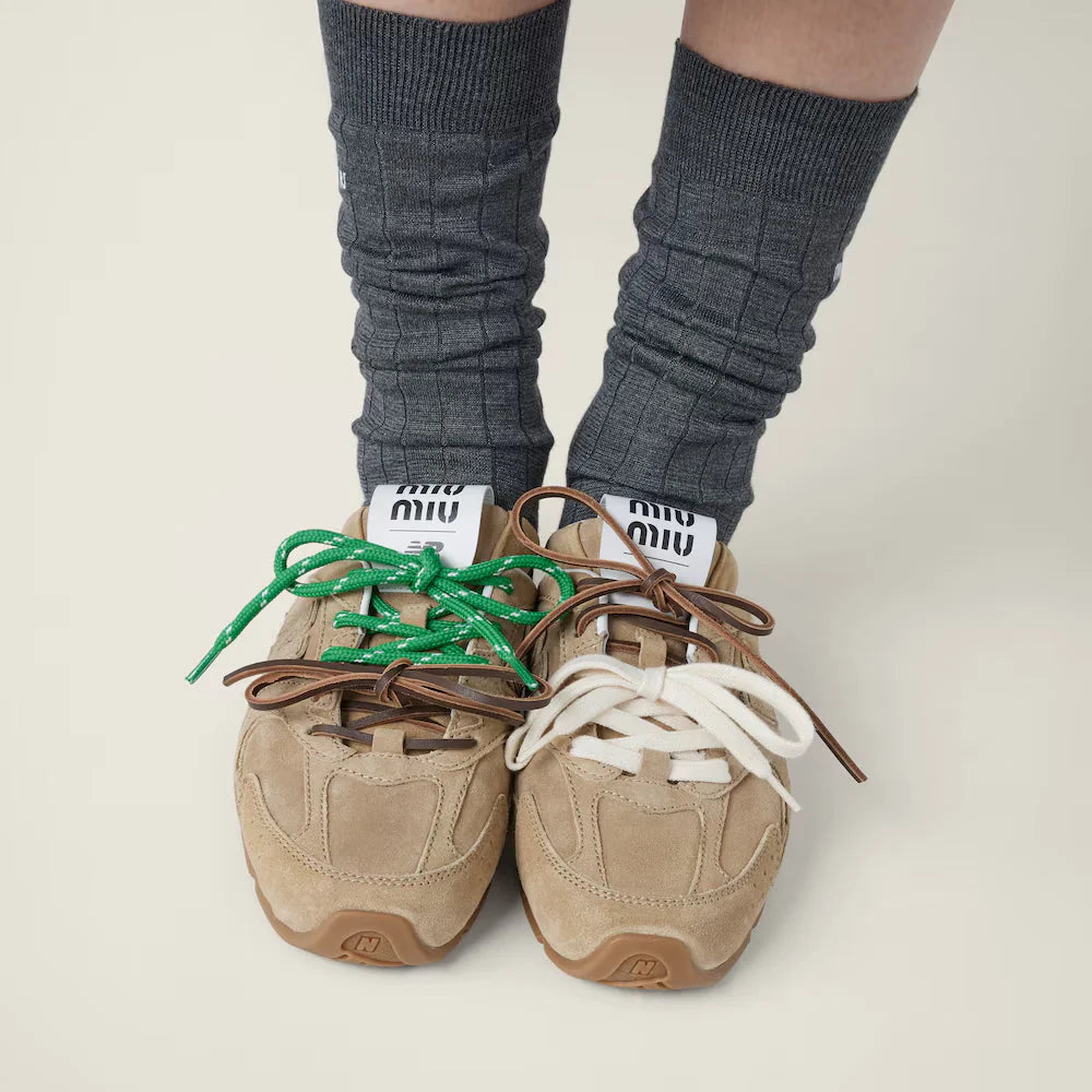 530 SL Mules – Bleached Suede & Gum Sole Ecru Edition
