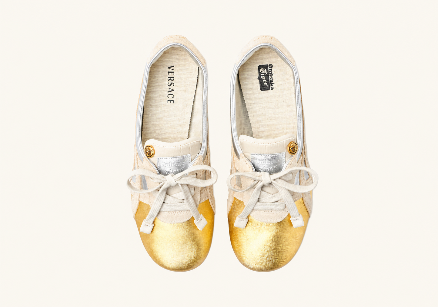 TAI-CHI Sakura Metallic Silver Gold Sneakers
