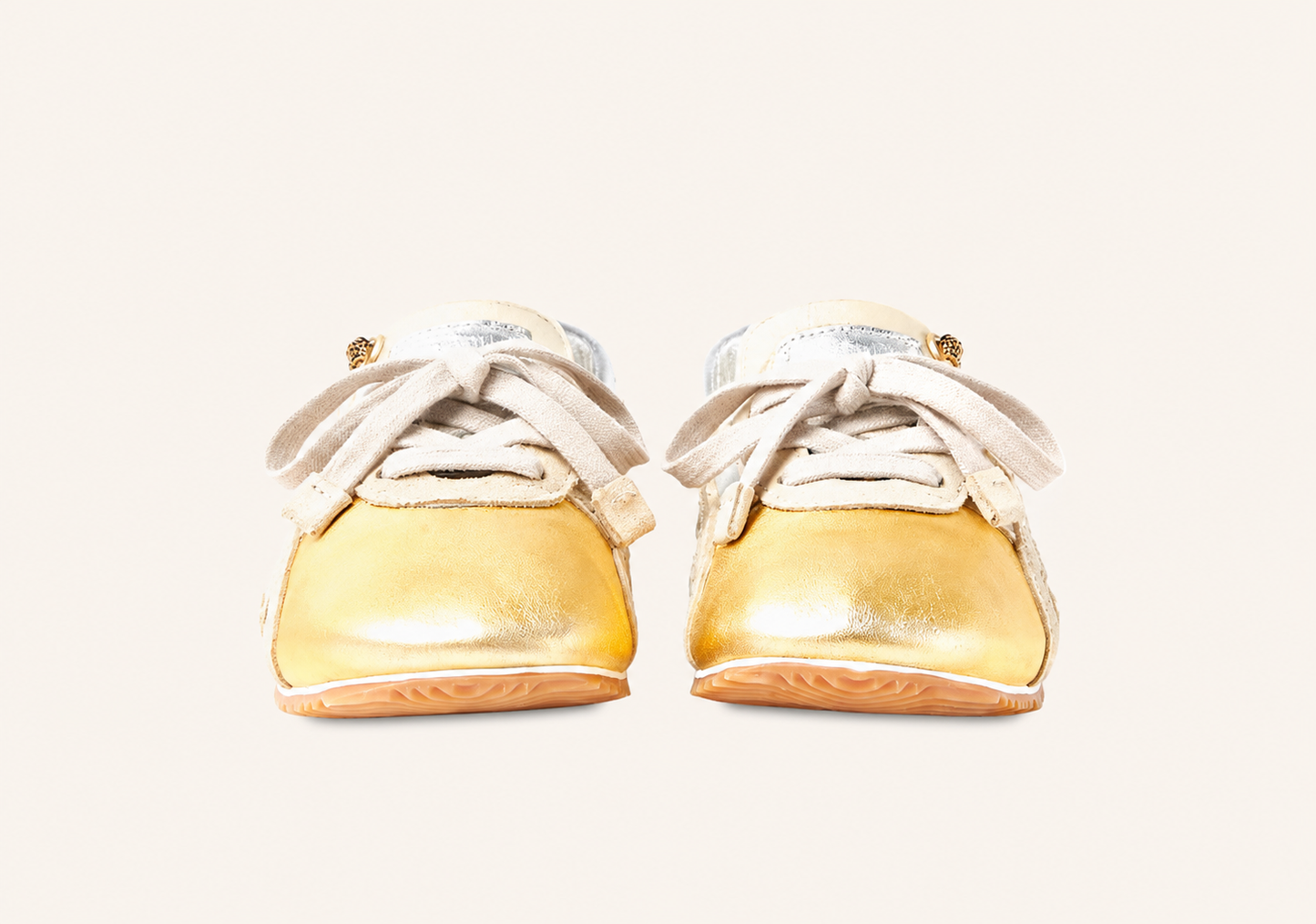 TAI-CHI Sakura Metallic Silver Gold Sneakers