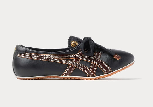 TAI-CHI Sakura Black Brown Nappa Leather Sneakers