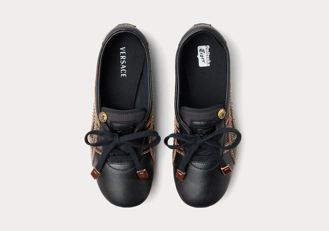TAI-CHI Sakura Black Brown Nappa Leather Sneakers