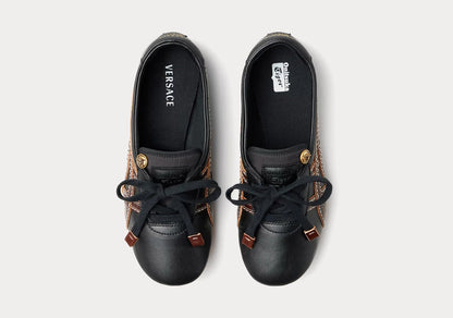 TAI-CHI Sakura Black Brown Nappa Leather Sneakers