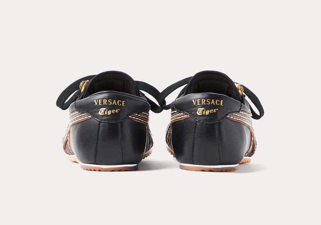TAI-CHI Sakura Black Brown Nappa Leather Sneakers