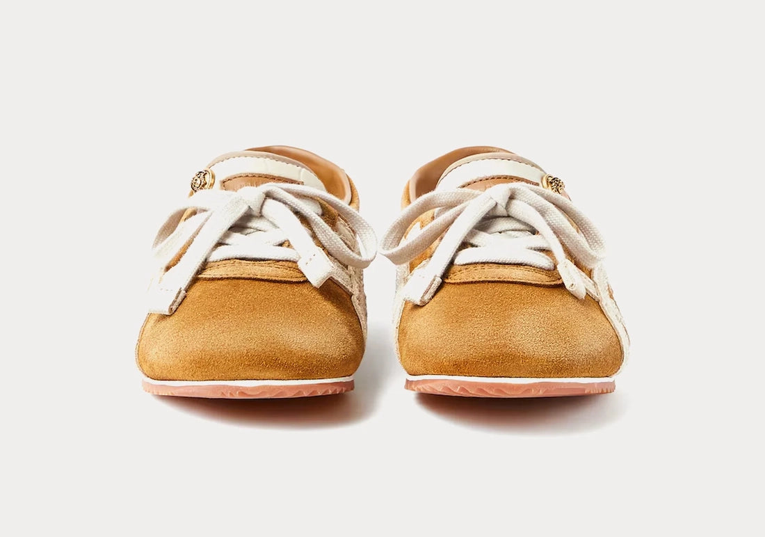 TAI-CHI Sakura Camel Suede Sneakers