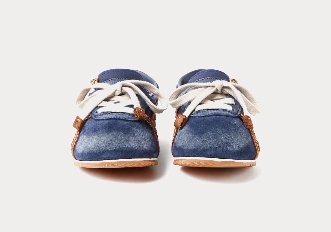 TAI-CHI Sakura Blue Suede Sneakers