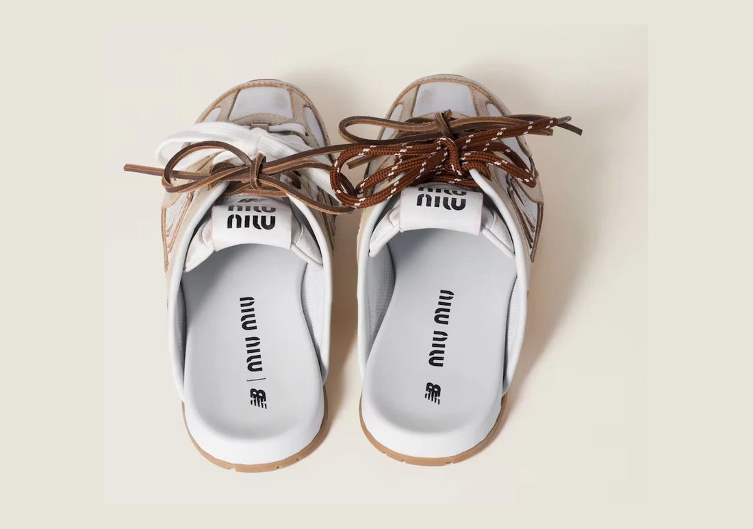 530 SL Mules – Bleached Leather & Gum Sole Travertine Gray White Edition