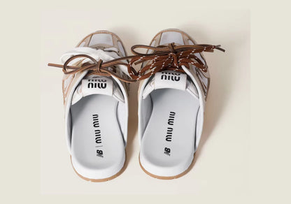 530 SL Mules – Bleached Leather & Gum Sole Travertine Gray White Edition