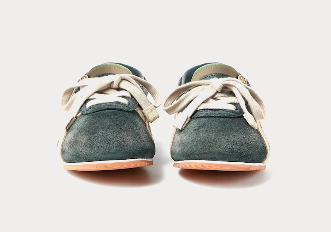 TAI-CHI Sakura Green Suede Sneakers