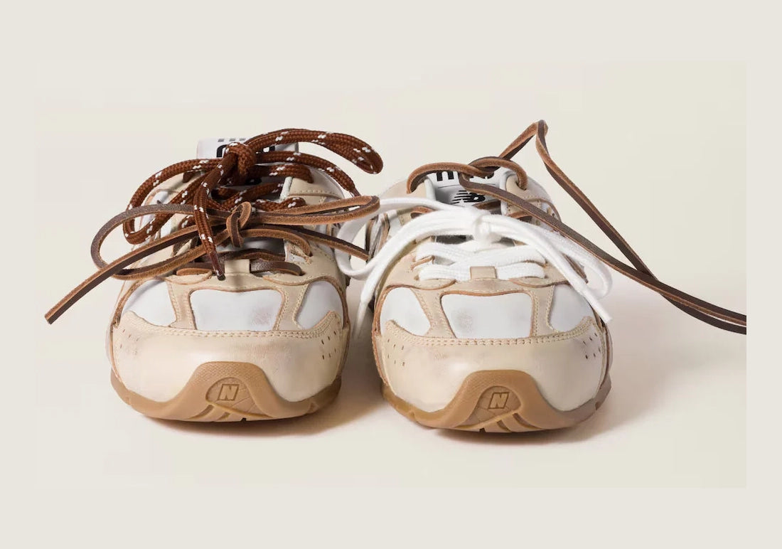 530 SL Mules – Bleached Leather & Gum Sole Travertine Gray White Edition