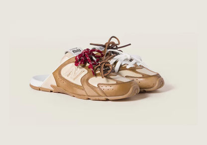 530 SL Mules – Bleached Leather & Gum Sole Cinnamon Travertine Gray Edition