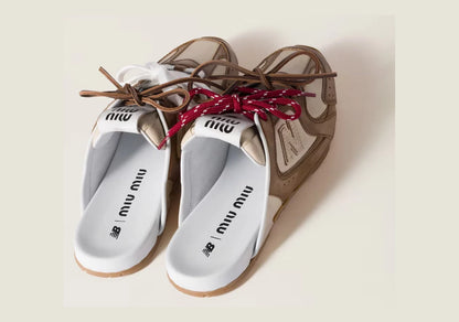 530 SL Mules – Bleached Leather & Gum Sole Cinnamon Travertine Gray Edition