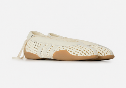 Taekwondo Mei - Crochet Ballerina Flats - Off-White
