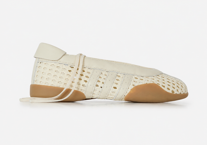 Taekwondo Mei - Crochet Ballerina Flats - Off-White